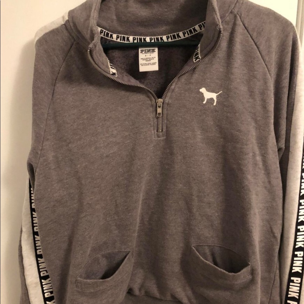 Pink long sleeve half zip